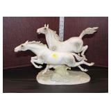  Lot 295 Lorenz Hutschnenreuther, Kunstabteilung, Germany porcelain figurine of horses, approx. 16"l