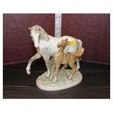 Lot 296 Lorenz Hutschnenreuther, Kunstabteilung, Germany porcelain figurine of mare and colt, appro