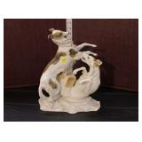  Lot 304 Lorenz Hutschnenreuther, Kunstabteilung, Germany porcelain figurine of pair of playing whip