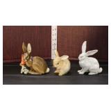  Lot 315 Lorenz Hutschnenreuther, Kunstabteilung, Germany porcelain figurines, 3 rabbits/bunnies
