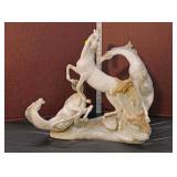  Lot 325 Vintage Lladro large porcelain figurine of 3 wild horses