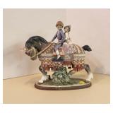  Lot 327A Vintage Lladro porcelain figurine of children on pony