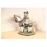  Lot 327B Vintage Lladro porcelain figurine of adults on pony