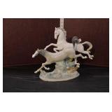  Lot 330 Vintage Lladro porcelain figurine two wild horses running