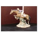  Lot 334 Vintage Lladro porcelain figurine of jockey on horse no.3