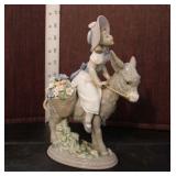  Lot 366 Vintage Lladro porcelain figurine of girl on donkey with flowers