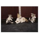  Lot 369 Vintage Lladro porcelain figurines, group lot of 3 cats