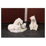  Lot 376 Vintage Lladro porcelain figurines 2 of polar bears