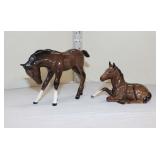  Lot 398 Vintage Beswick England porcelains (2) colts, one laying one standing