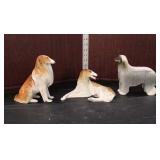  Lot 406 Vintage Lomonosov made in USSR porcelain figurines (3) dogs in various