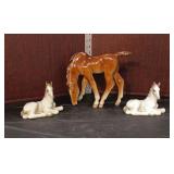  Lot 409 Vintage Lomonosov made in USSR porcelain figurines (3) horses, two laying, one standing