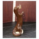  Lot 411A Vintage Lomonosov made in USSR porcelain figures of standing white ermine mink and white e