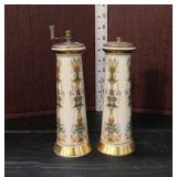  Lot 415 Pair of Lenox salt and pepper, hand decorated 24k gold