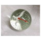  Lot 418 Vintage hand blow art glass paper weight with goose signed