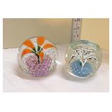  Lot 420 Wheaton Village WV vintage hand blown art glass paperweights flowers