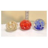  Lot 426 (3) St. Clair vintage Joe Rice hand blown art glass paperweights
