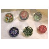  Lot 428 (6) Vintage hand blown art glass paperweights