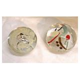  Lot 429 (2) Vintage hand blown art glass paperweights