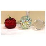  Lot 434 (3) Vintage hand blown art glass paperweights