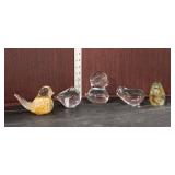  Lot 460 (5) Vintage handmade lead crystal various animals