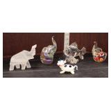  Lot 463 (5) Vintage handmade lead crystal various animals