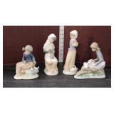  Lot 465 (4) Vintage NAO handmade in Spain Lladro porcelain figures