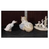  Lot 466 (3) Vintage NAO handmade in Spain Lladro porcelain of animals