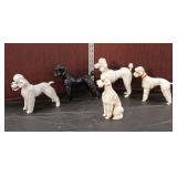  Lot 470 (5) Vintage porcelain poodle, Rosenthal, Lorenz Hutschnenreuther, Goebel and others