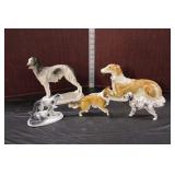  Lot 472 (5) Vintage porcelain dogs in various sizes, some German, one Conventry, and other