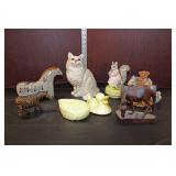  Lot 474 Assort. of approx. 7 vintage items including 2 music boxes, wooden horse and zebra and othe