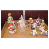  Lot 484 (10) Vintage items including Christmas, Goebel, music lift top box ornaments