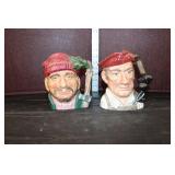  Lot 487 (2) Large Royal Daulton vintage porcelain toby mugs, "The Blacksmith" and "Lumberjack"