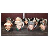  Lot 488 (9) Royal Daulton vintage small porcelain toby mugs