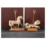  Lot 491 (2) Vintage Christmas carousel horses dated 1989 "Parker Style and PJ Carousel collection