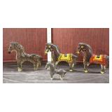  Lot 492 (4) vintage Brazil acrylic hand made horses or zebras