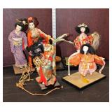  Lot 497 (5) Vintage Geisha girl dolls as is