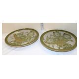  Lot 501 Vintage pair of Asian signed chargers
