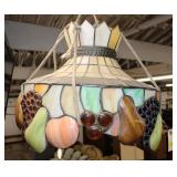  Lot 519 Vintage fruit stained lead glass hanging shade, no damage seen
