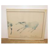  Lot 532 Mid Century print of horse, triple matted, Edition Gallery Portland Oregon
