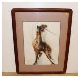  Lot 534 Large mid century signed Ratalia water color style framed art in oak frame