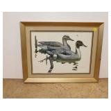  Lot 541 Vintage print of two ducks signed Brian Wheeler 1981 framed artwork