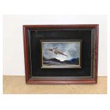  Lot 550 Vintage Horn Berger oil on slate framed artwork of military airplane