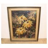  Lot 553 Vintage signed oil on canvas abstract painting in the original mid century framed marked Ha