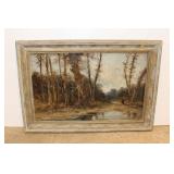  Lot 558 Semi antique oil on canvas signed J. Fox in original frame