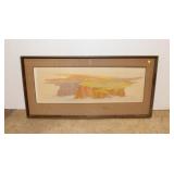  Lot 559 Mid century water color style signed The Sky Before Sunset, framed artwork