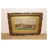  Lot 570 Antique battle war scene in original as is frame dated 1807