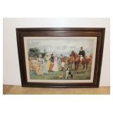  Lot 572 Vintage print of horse polo signed F. Miralles framed artwork