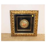  Lot 580 Vintage framed French porcelain style medallion under glass