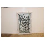  Lot 582 Semi antique leaded glass window, with some minor cracks
