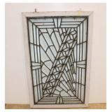  Lot 583 Semi antique leaded glass window, good shape